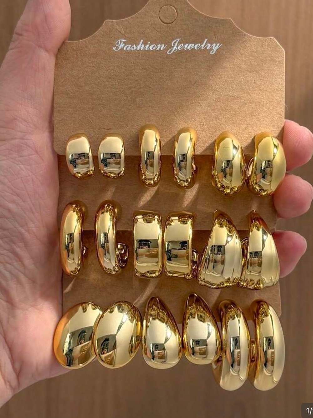 Gold-Tone Fashion Hoop Earring Set - 12 Pairs